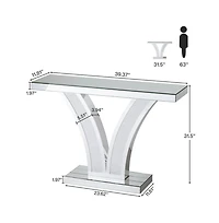 Slickblue Modern Mirrored Entryway Table Console for Hallway, Living Room and Home Styling-Silver