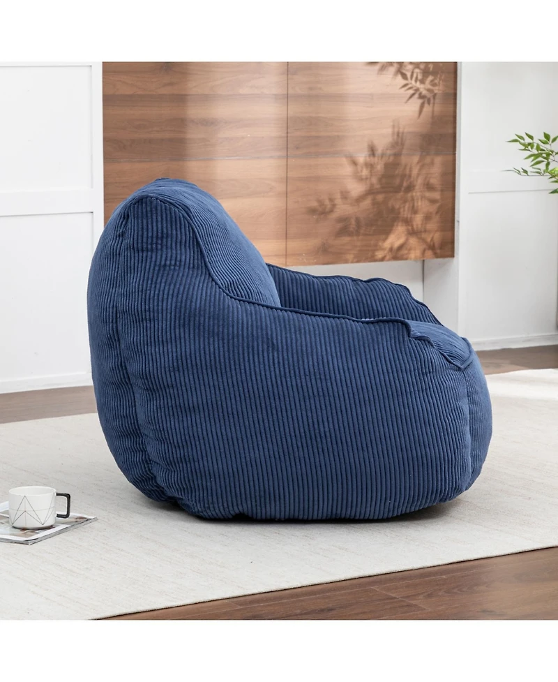 Rainsken Bean Bag Chair, Comfy Corduroy Large with Filler Included, Soft Beanbag Chairs, Ergonomic, for Bedroom and Living Room