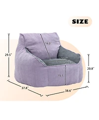 Rainsken Bean Bag Chair, Comfy Corduroy Large with Filler Included, Soft Beanbag Chairs, Ergonomic, for Bedroom and Living Room