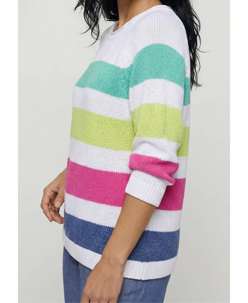 Olsen Women's Stripe Tape Yarn Sweater