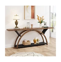 Slickblue 2-Tier Entryway Console Table, Inch with Half Moon Base