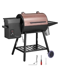 Asagikoiai Outdoor Electric Pellet Grill Smoker with Meat Probe and 12 lb Hopper