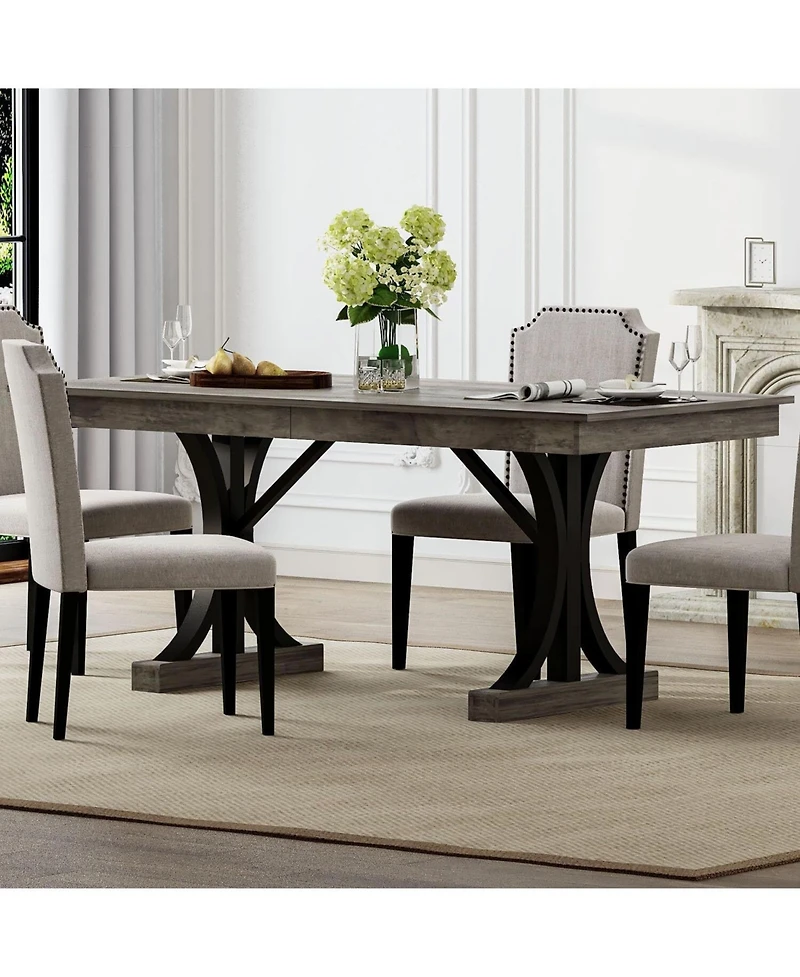 gaomon Kitchen Table Wood Dining Table for 6 to 8 for Dining Room, Home Office, Living Room