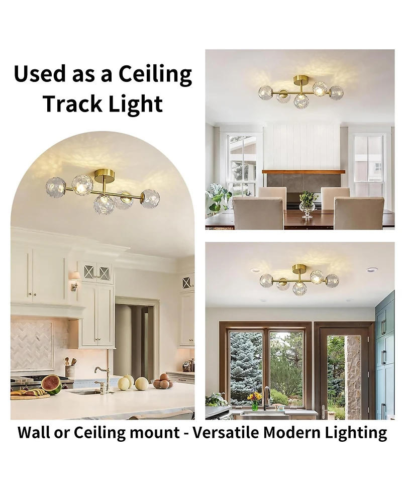 Midola Bathroom Vanity Light Fixtures: Modern Bath 5 Lights Brushed Golden Brass Wall Sconce