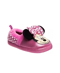 Disney Toddler Minnie Mouse Dual Slippers Cozy Warm Soft Plush Indoor Wear Fun Character Design (Toddler 5-10/ 11-12)