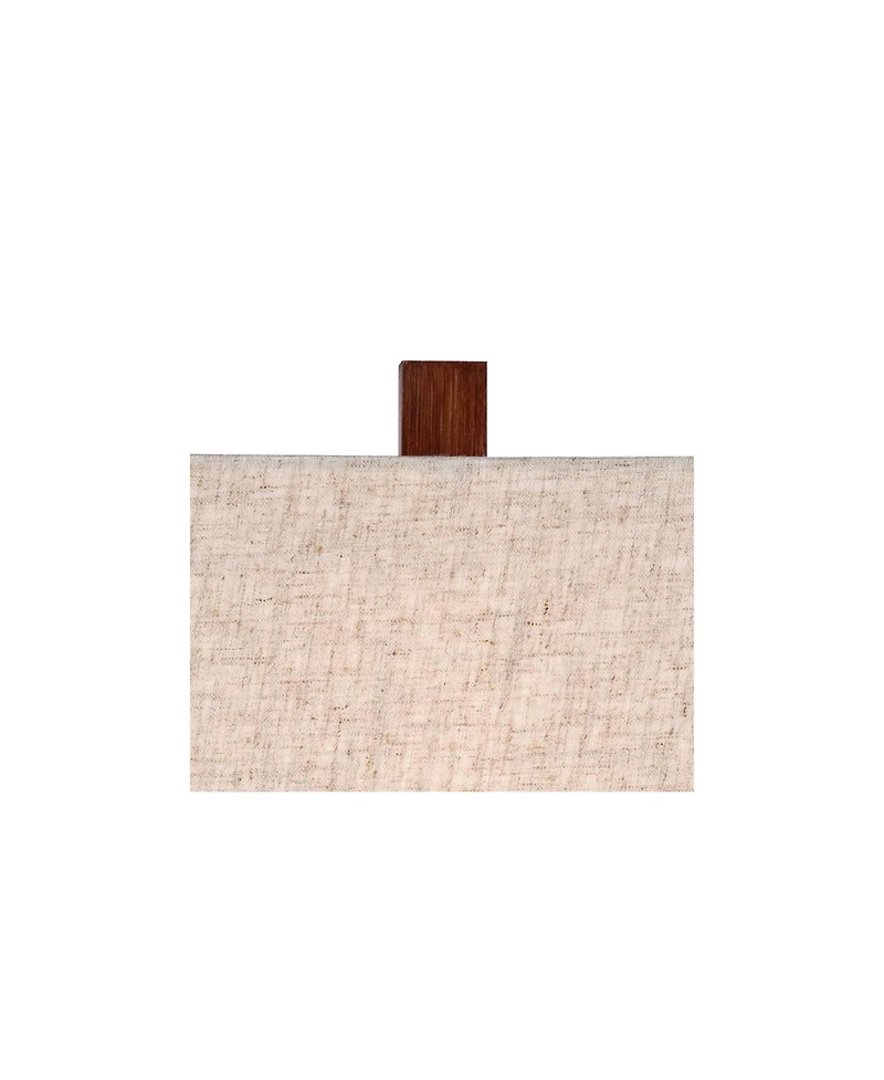 360 Lighting Modern Rustic Accent Table Lamps 23" High Set of 2 Faux Wood Rectangular Block Fabric Shade for Bedroom Living Room House Home