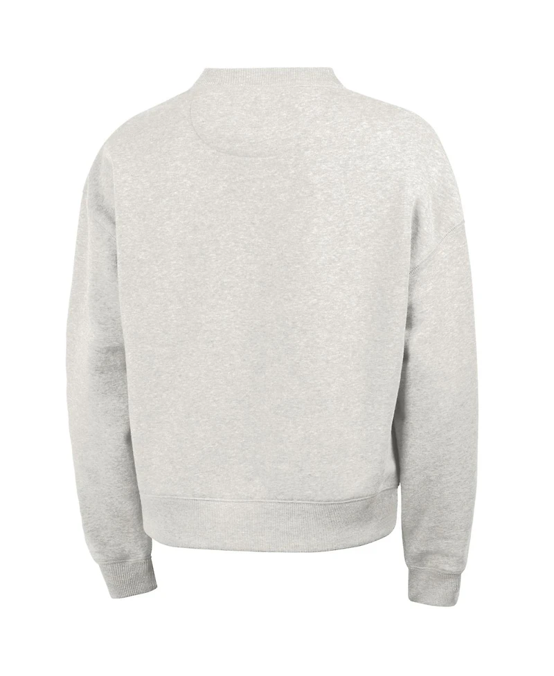 Champion Women's Gray Los Angeles Rams Triumph Fleece Mock Neck Tri-Blend Sweatshirt