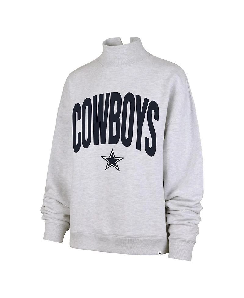 '47 Brand Women's Gray Dallas Cowboys Subtle Muse Mock Neck Sweatshirt