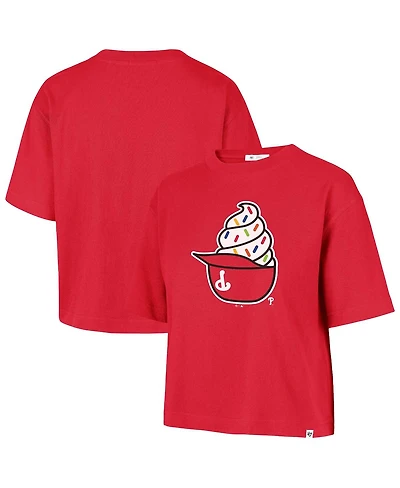 '47 Brand Women's Red Philadelphia Phillies Ice Cream Helmet T-Shirt
