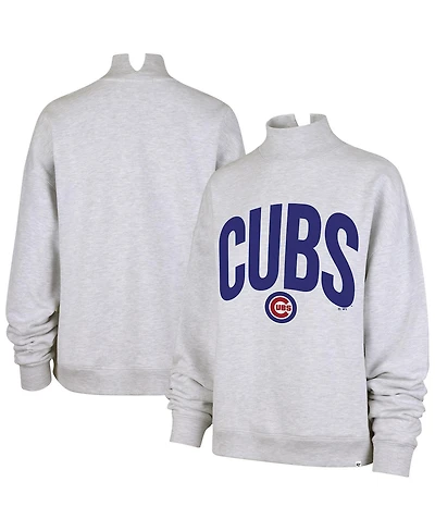 '47 Brand Women's Heather Gray Chicago Cubs Subtle Muse Mock Neck Sweatshirt