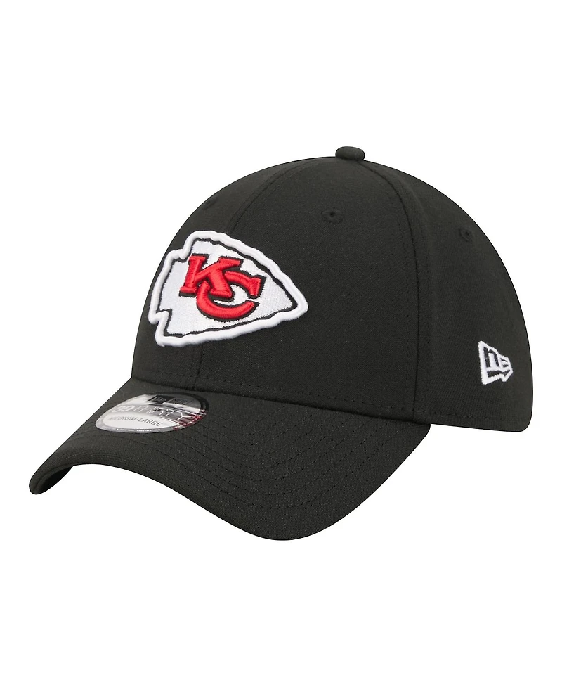 New Era Men's Black Kansas City Chiefs Core Team 39THIRTY Flex Hat