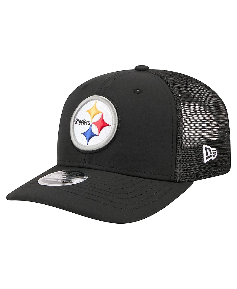 New Era Men's Black Pittsburgh Steelers 9SEVENTY Trucker Adjustable Hat