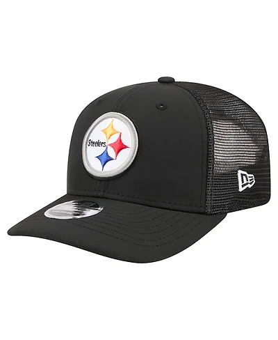 New Era Men's Black Pittsburgh Steelers 9SEVENTY Trucker Adjustable Hat