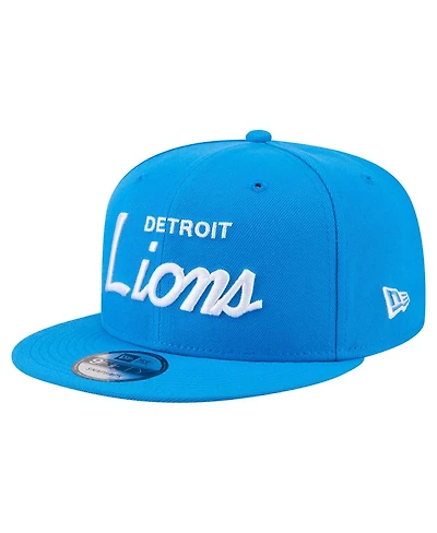 New Era Men's Blue Detroit Lions Core Team Script 9FIFTY Snapback Hat