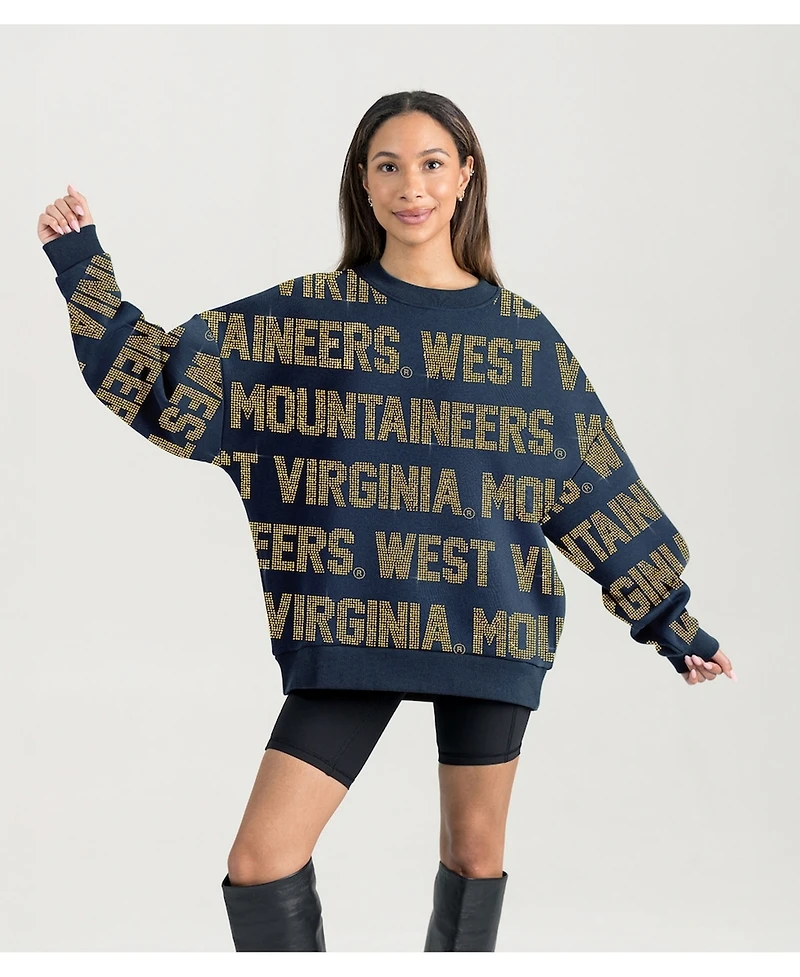 Gameday Couture Women's Navy West Virginia Mountaineers Oversized Hype Era Sweatshirt