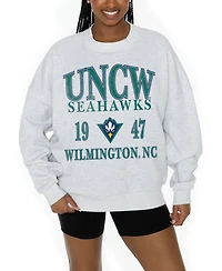 Gameday Couture Women's Ash Unc Wilmington Seahawks Premium Fleece Pullover Sweatshirt