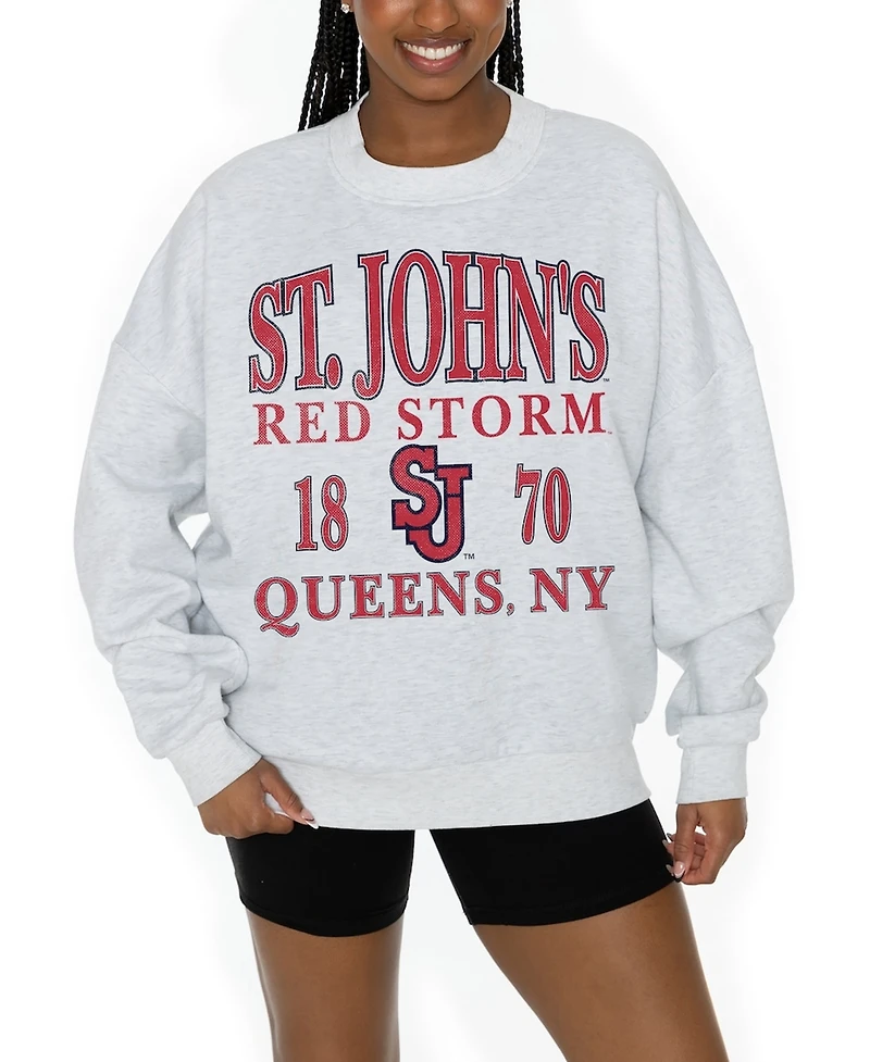 Gameday Couture Women's Ash St. John's Red Storm Premium Fleece Pullover Sweatshirt