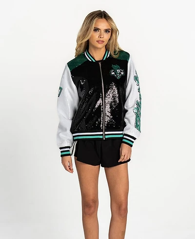 The Wild Collective Women's Black New York Liberty Sequin Jacket