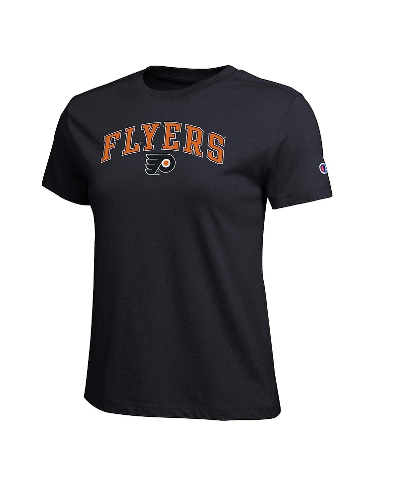 Champion Women's Black Philadelphia Flyers Arch Mascot Logo T-Shirt