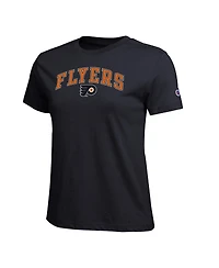 Champion Women's Black Philadelphia Flyers Arch Mascot Logo T-Shirt