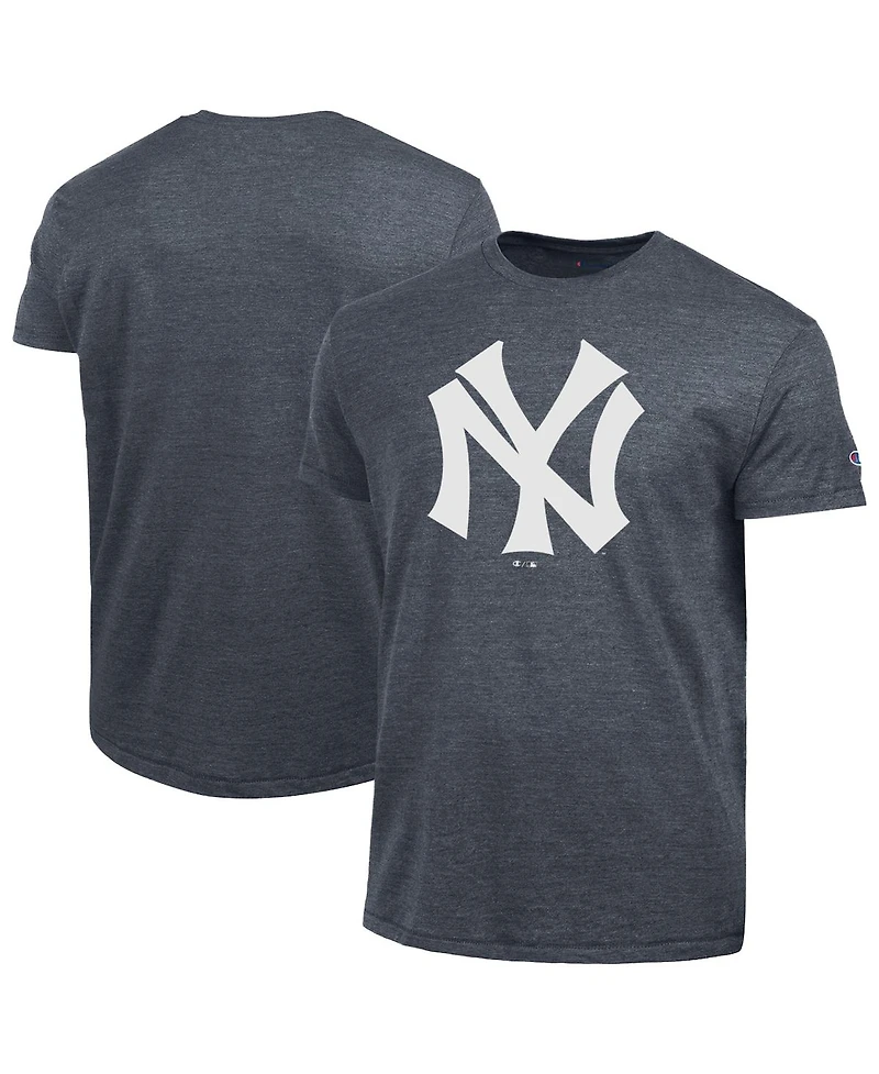 Champion Men's Navy New York Yankees Cooperstown Logo Tri-Blend T-Shirt