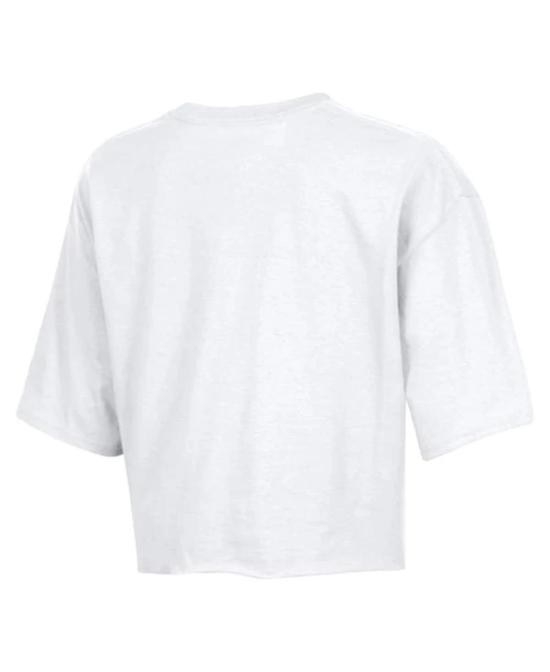 Champion Women's White Denver Broncos Boyfriend Cropped T-Shirt