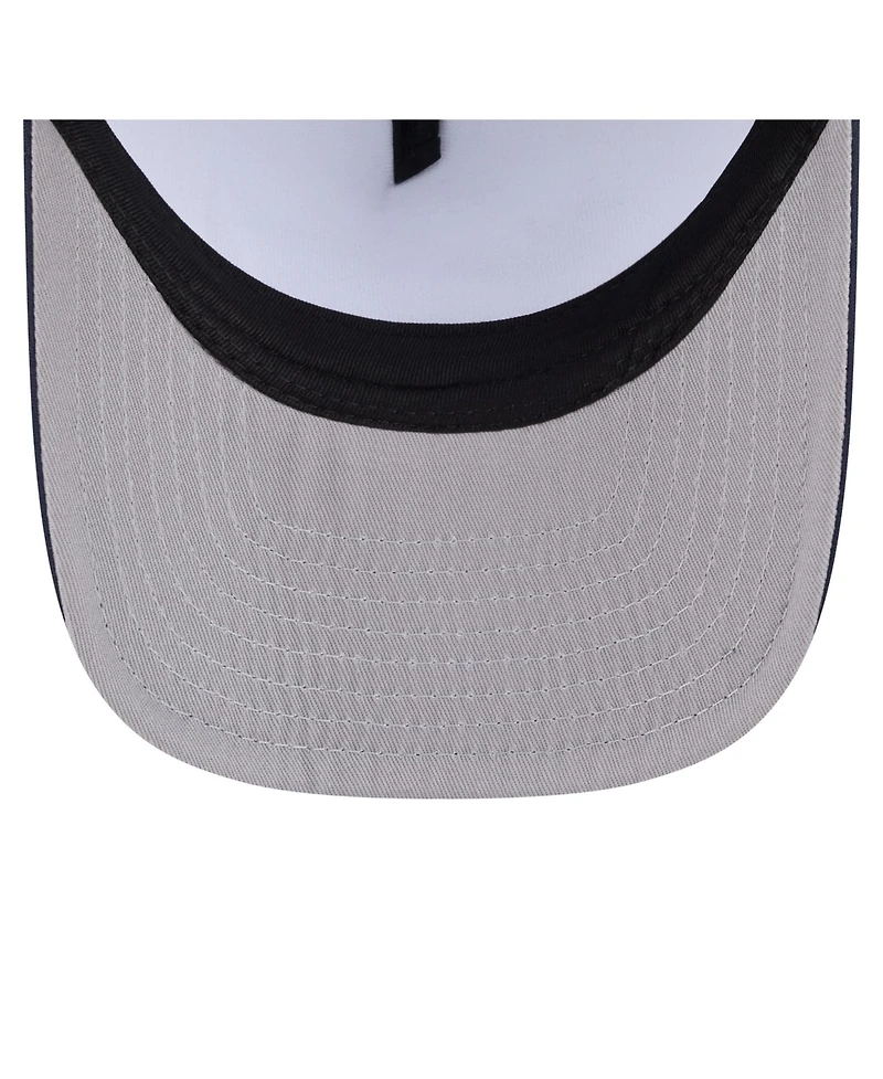 New Era Men's White/Navy New York Yankees Foodie A-Frame 9FIFTY Trucker Snapback Hat