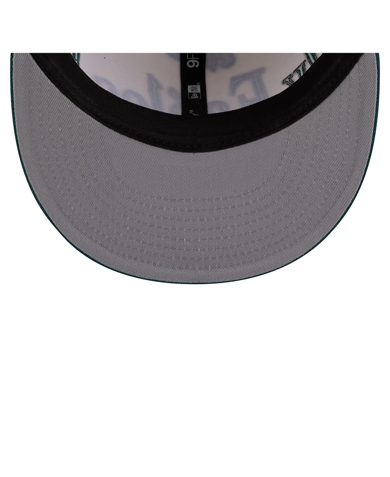 New Era Men's Cream Philadelphia Eagles Oversized Slogan 9FIFTY Snapback Hat