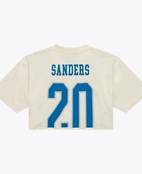 Mitchell & Ness Women's Barry Sanders Cream Detroit Lions Retired Player Cropped Fashion Jersey
