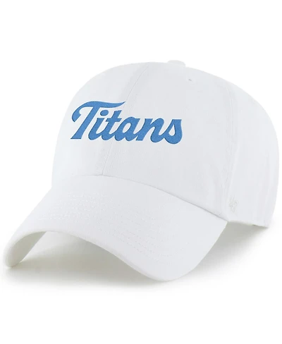 '47 Brand Men's White Tennessee Titans Script Clean Up Adjustable Hat