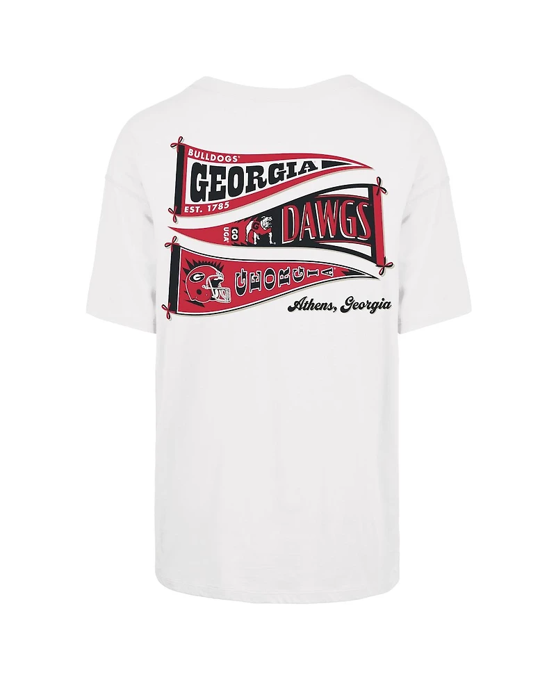 '47 Brand Women's White Georgia Bulldogs Pennant Sadie T-Shirt