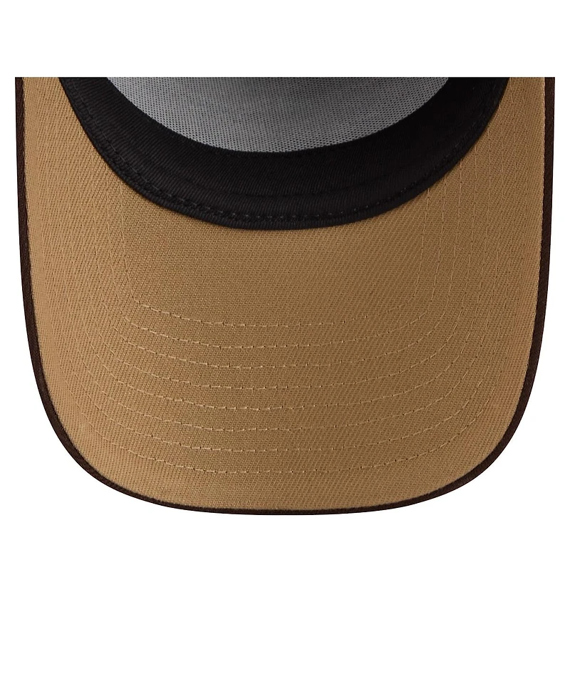 New Era Men's Dark Brown Minnesota Vikings Burnt Wood A-Frame 9FORTY Adjustable Hat
