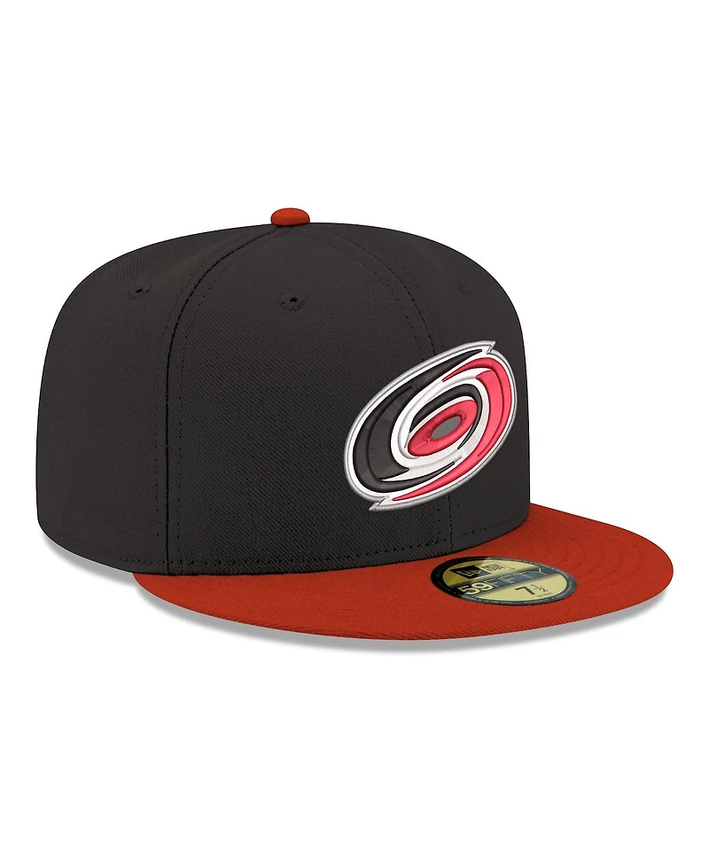 New Era Men's Black Carolina Hurricanes Core Logo Two-Tone 59FIFTY Fitted Hat