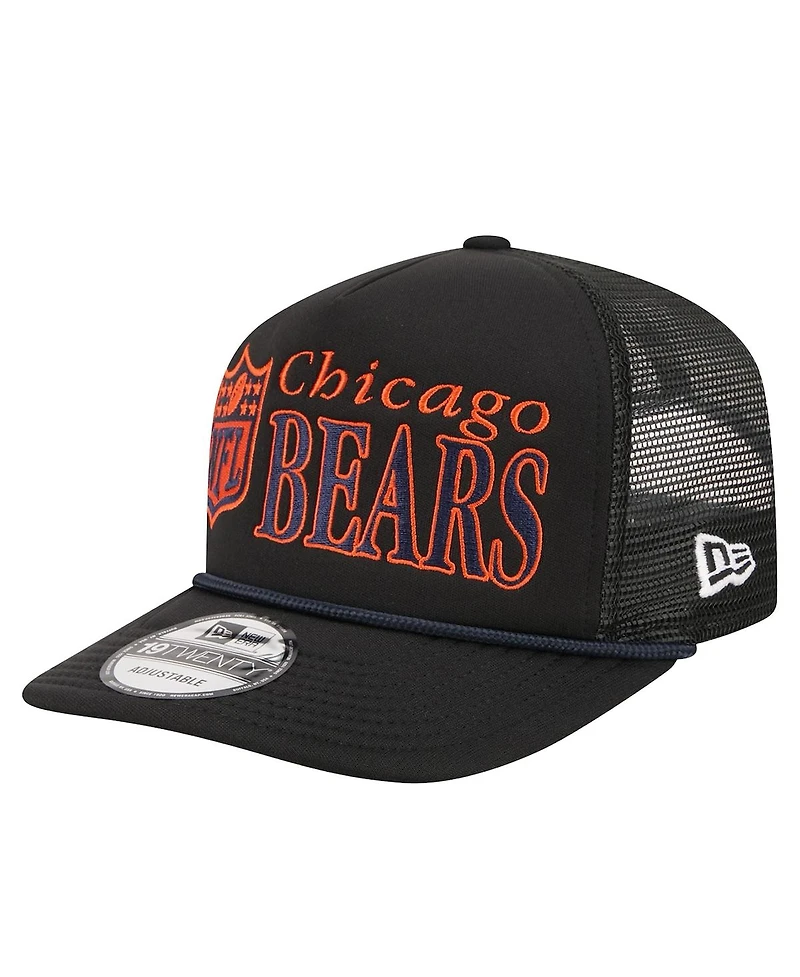 New Era Men's Black Chicago Bears Throwback Foam 19TWENTY Adjustable Hat