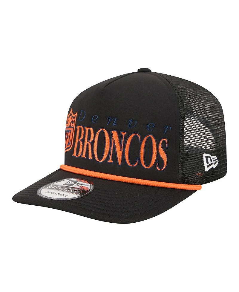 New Era Men's Black Denver Broncos Throwback Foam 19TWENTY Adjustable Hat