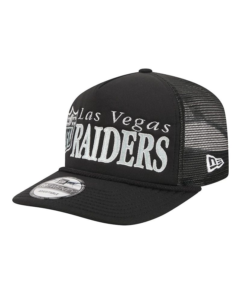New Era Men's Black Las Vegas Raiders Throwback Foam 19TWENTY Adjustable Hat