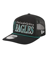 New Era Men's Black Philadelphia Eagles Throwback Foam 19TWENTY Adjustable Hat