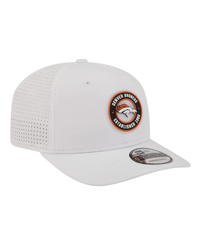 New Era Men's White Denver Broncos Coolera 9SEVENTY Adjustable Hat