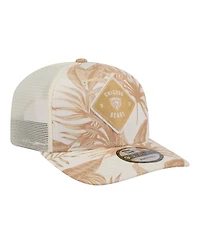 New Era Men's Tan Chicago Bears Tonal Palm Coolera 9SEVENTY Adjustable Trucker Hat