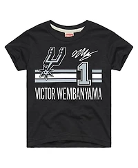 Homage Big Boys and Girls Victor Wembanyama Charcoal San Antonio Spurs Remix Signature Name Number Tri-Blend T-Shirt