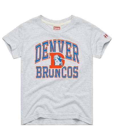 Homage Big Boys and Girls Gray Denver Broncos Arch Tri-Blend T-Shirt