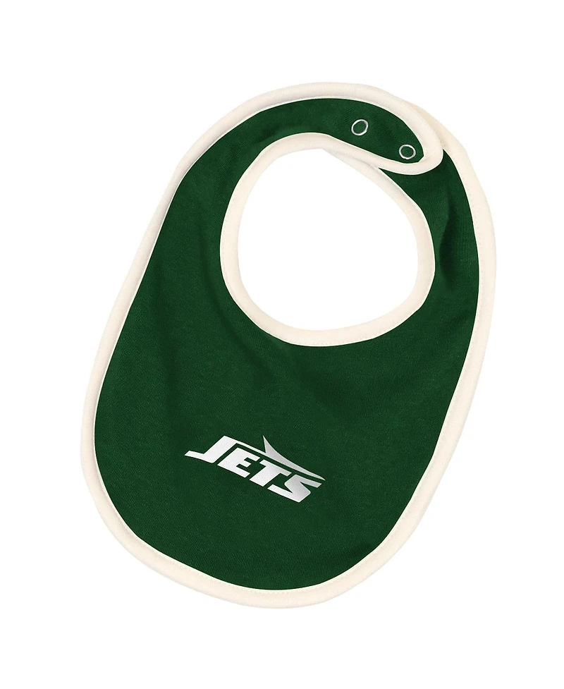 Outerstuff Boys and Girls New York Jets Up One 3 Piece Bodysuit Bib Booties Set