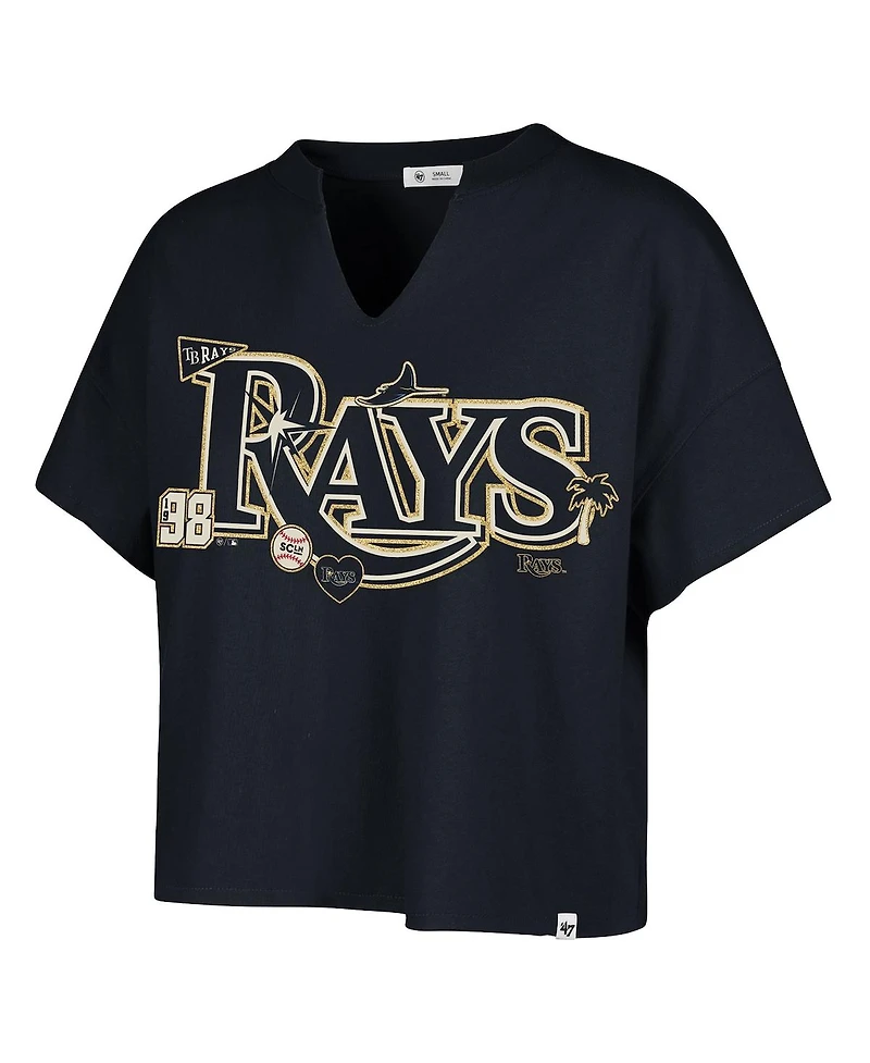 '47 Brand Women's x Navy Tampa Bay Rays Oversized Notch Neck T-Shirt