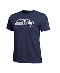 Champion Women's Navy Seattle Seahawks Logo T-Shirt