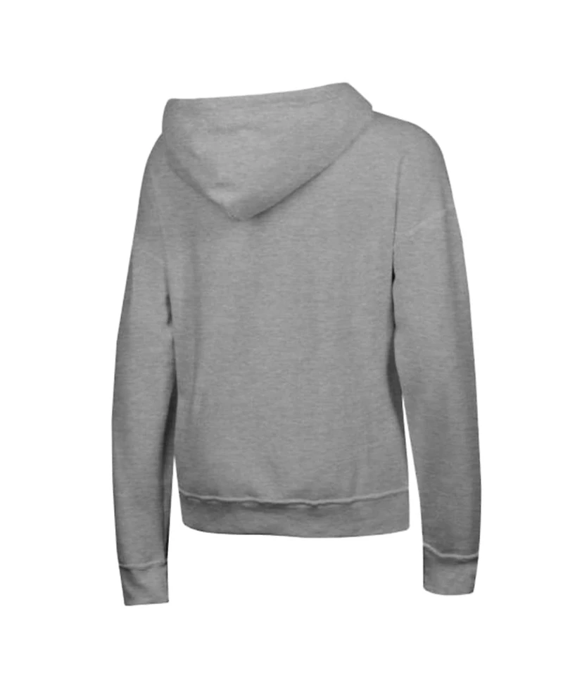 Champion Women's Heather Gray New York Yankees Powerblend Fleece Full-Zip Hoodie