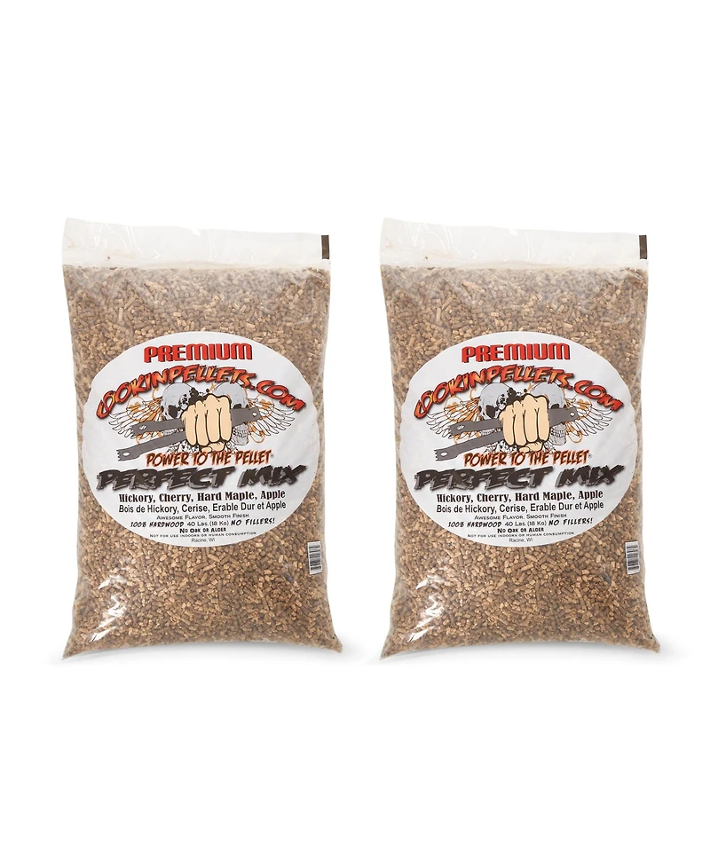 CookinPellets 40 Lb Mix Hickory, Cherry, Maple, and Apple Wood Pellets (2 Pack)