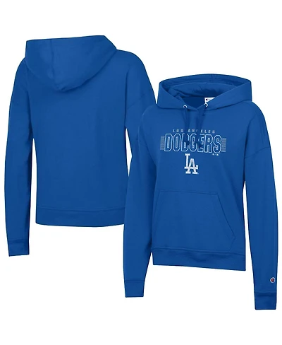 Champion Women's Royal Los Angeles Dodgers Distressed Powerblend Hoodie