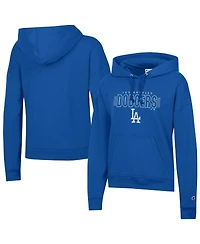 Champion Women's Royal Los Angeles Dodgers Distressed Powerblend Hoodie