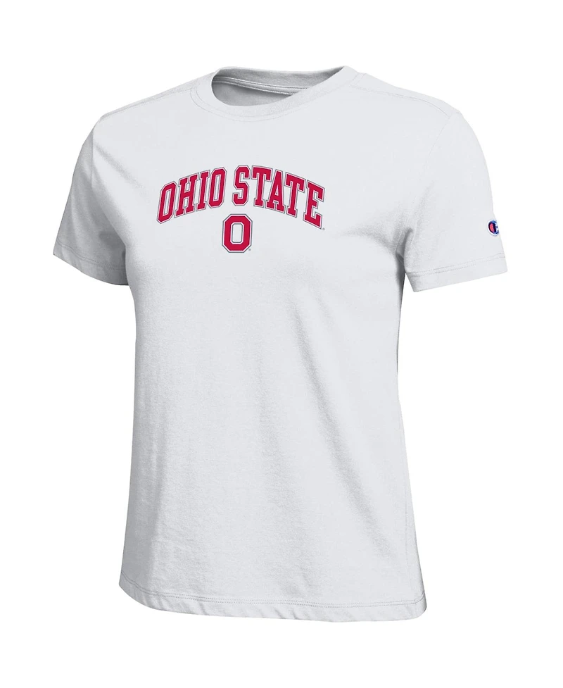 Champion Women's White Ohio State Buckeyes Arched Over Logo T-Shirt