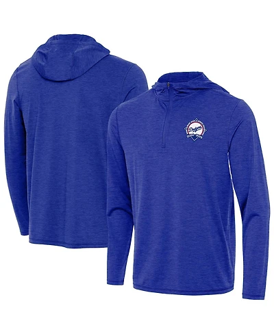 Antigua Men's Heather Royal Los Angeles Dodgers Back-to-Back World Series s Tidy Quarter-Zip Hoodie